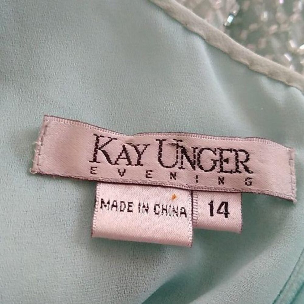 Kay Unger Fitted Fully Beaded Floral Dress 14 - Picture 7 of 9